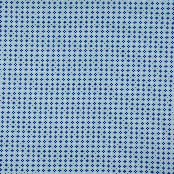 Baumwoll-Popeline, kleingemustert, hellblau